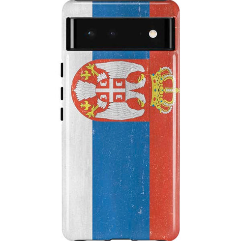 Serbia Flag Distressed Pixel Cases